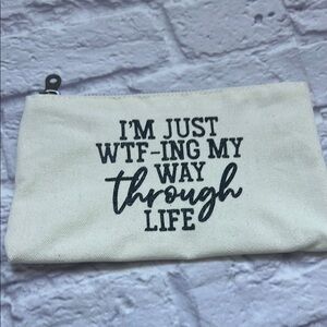 Canvas Pouch with Quote accessories bag NEW